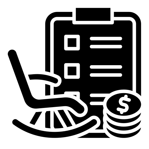 Icon of a sneaker, clipboard checklist, and stacked coins symbolizing financial planning for sports.